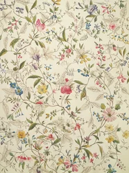 Motif de fleurs sauvages pour tissu en soie, c.1790